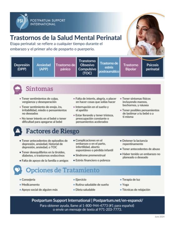 Product Description: Síntomas y riesgos de los trastornos de salud mental perinatal (PMHD)descarga(PDF) del póster 8.5 x 11"</br></br>Puedes añadirlo a tu cesta para recibir el enlace por correo electrónico, o simplemente haz clic aquí para descargarlo.</br></br>Perinatal Mental Health Disorders (PMHD) symptoms & risks8.5 x 11" posterdownload (PDF file).</br></br>You can eitheradd it to your cart to receive the download link by email, or simplyclick here for free download.</br> PSI Cartel Pequeño PMHD Español Descarga gratuito