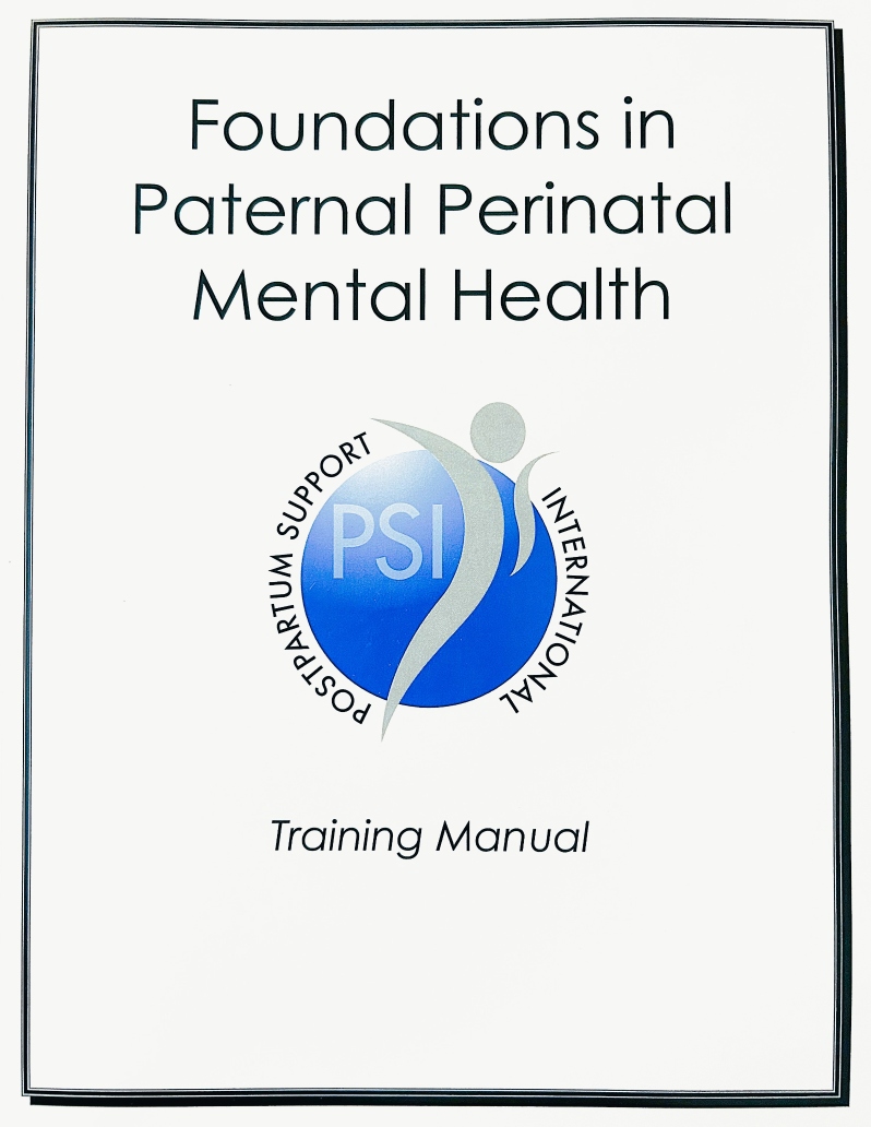 Product Description: This manual is used by participants enrolled in the2-day course: Foundations in Paternal Perinatal Mental Healthtraining. It covers bias in Paternal PMH, fatherhood, masculinity, dad’s risk factors, signs andsymptoms, screening, screening tools andassessment, models of recovery, and resources.</br></br>If you are registered for the training you do not need to order the manual, which is included in the training; this is for replacement.</br></br>**Allow at least 5 working days for handling.</br> PSI Foundations in Paternal PMH - Manual